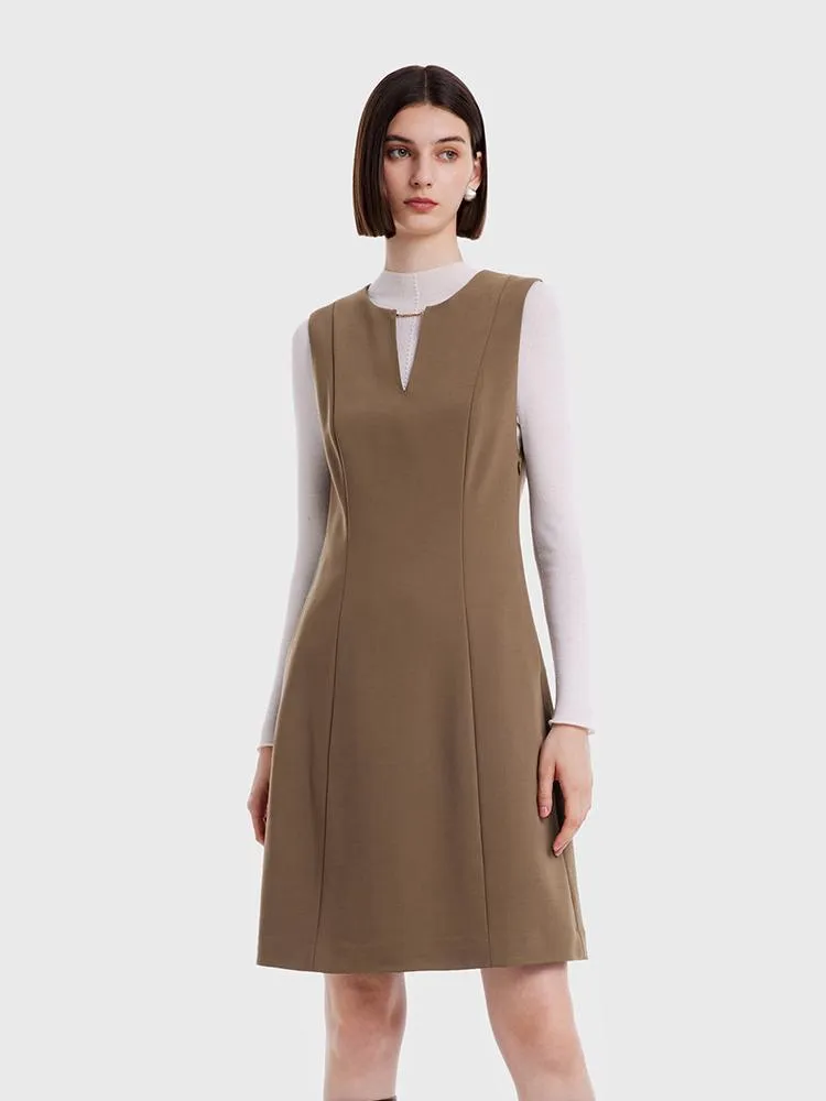 Double Layer Worsted Woolen Vest Dress