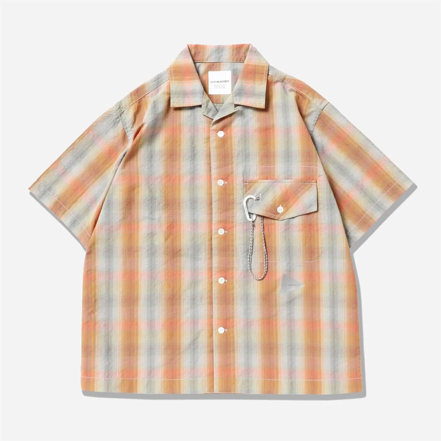 dry check open SS shirt - orange