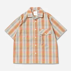 dry check open SS shirt - orange