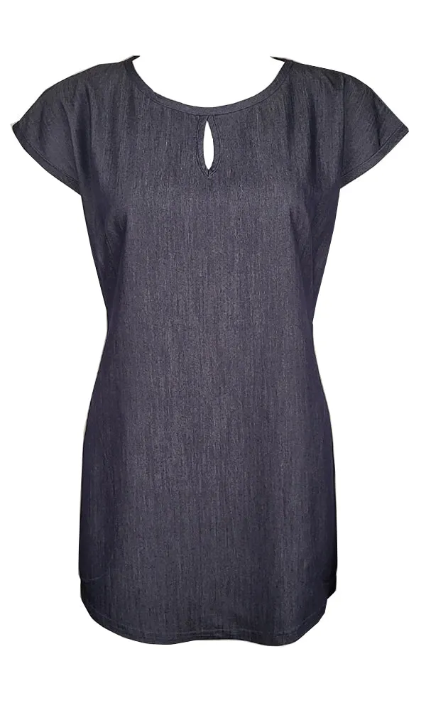 DYLAN Dark Indigo Keyhole Tunic