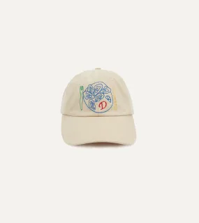 Ecru Chainstitch 'D' Oysters Cotton Twill Baseball Cap