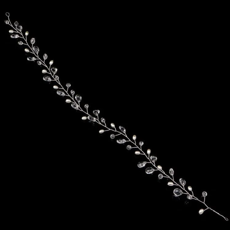 Elegant Crystal Floral Bridal Headband - Handmade Wedding Hair Accessory for Women