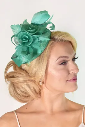 Emelia Rose Fascinator - Sea Green