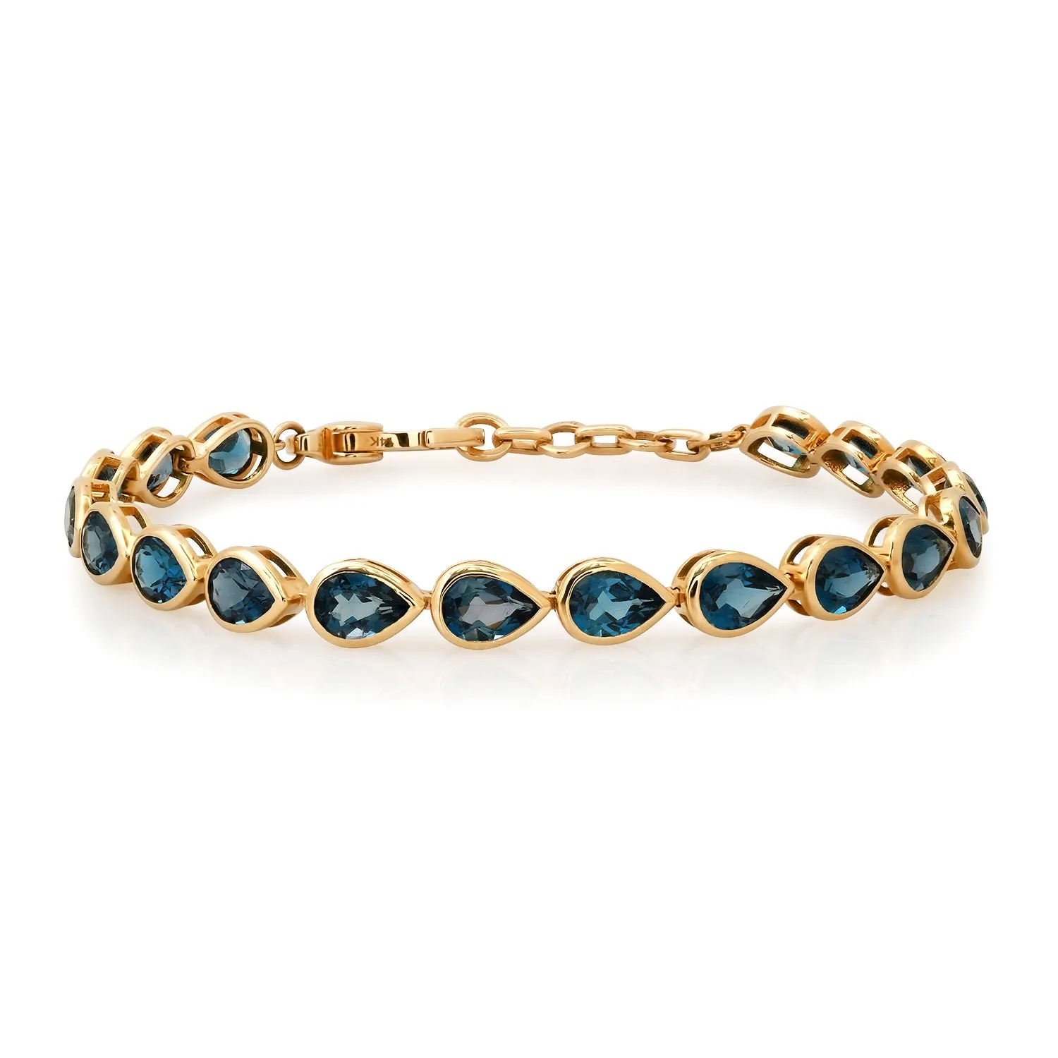 Endless Bezel Set London Blue Topaz Bracelet