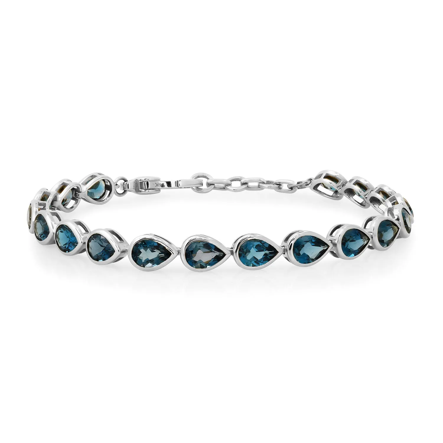 Endless Bezel Set London Blue Topaz Bracelet