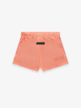 ESSENTIALS NYLON RUNNING SHORTS CORAL