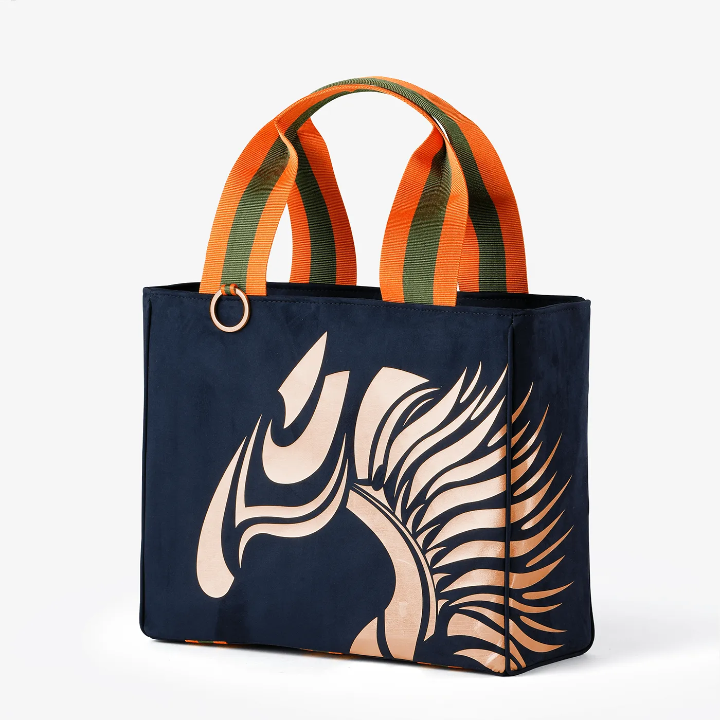 Exclusive Equestrian Tote "Oxford Blue" w. copper print