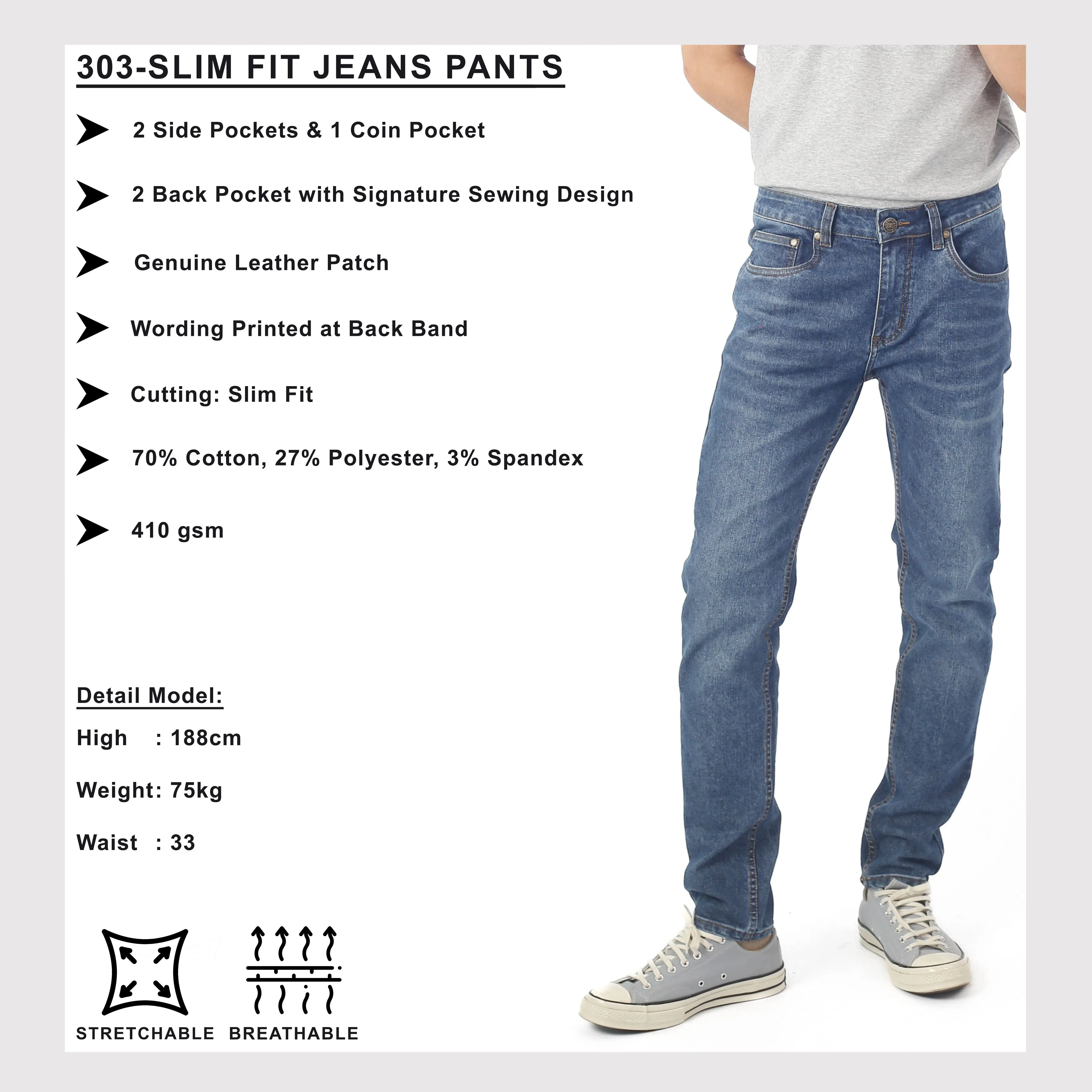 EXHAUST CLASSIC JEANS LONG PANTS [303 SLIM FIT] 1668