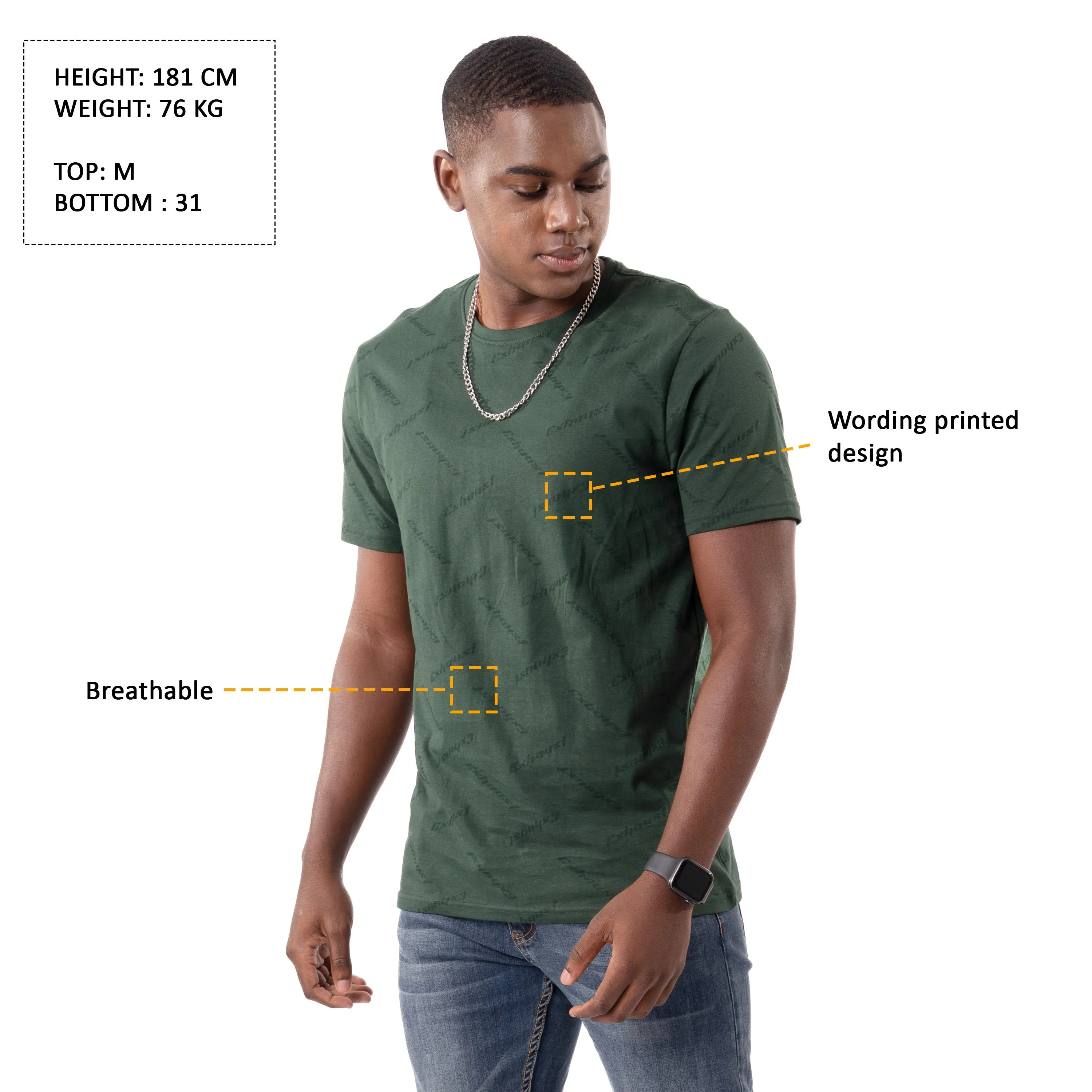 EXHAUST ROUND NECK T SHIRT [FREE CUT] 1613