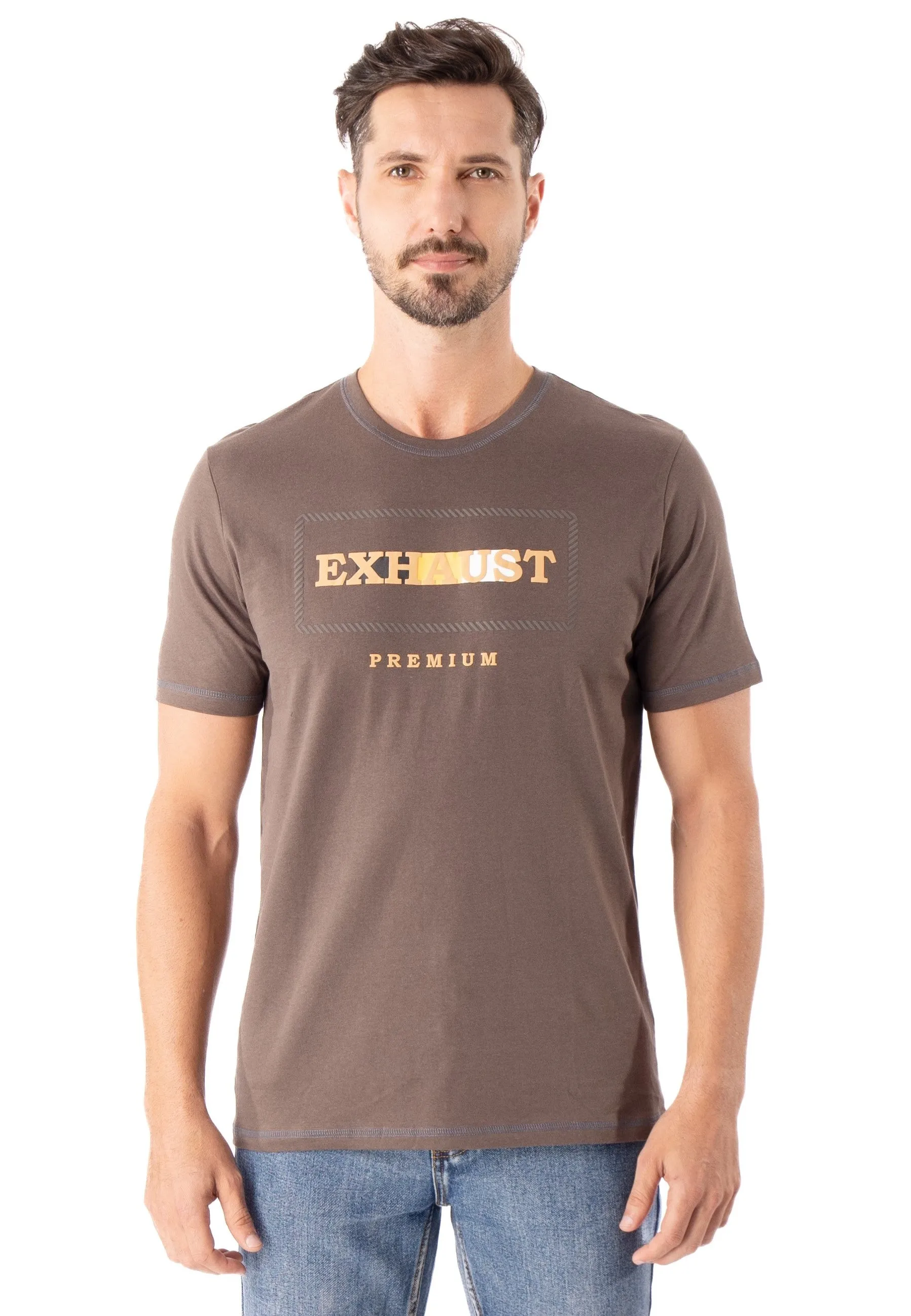 EXHAUST ROUND NECK T SHIRT [FREE CUT] 1618