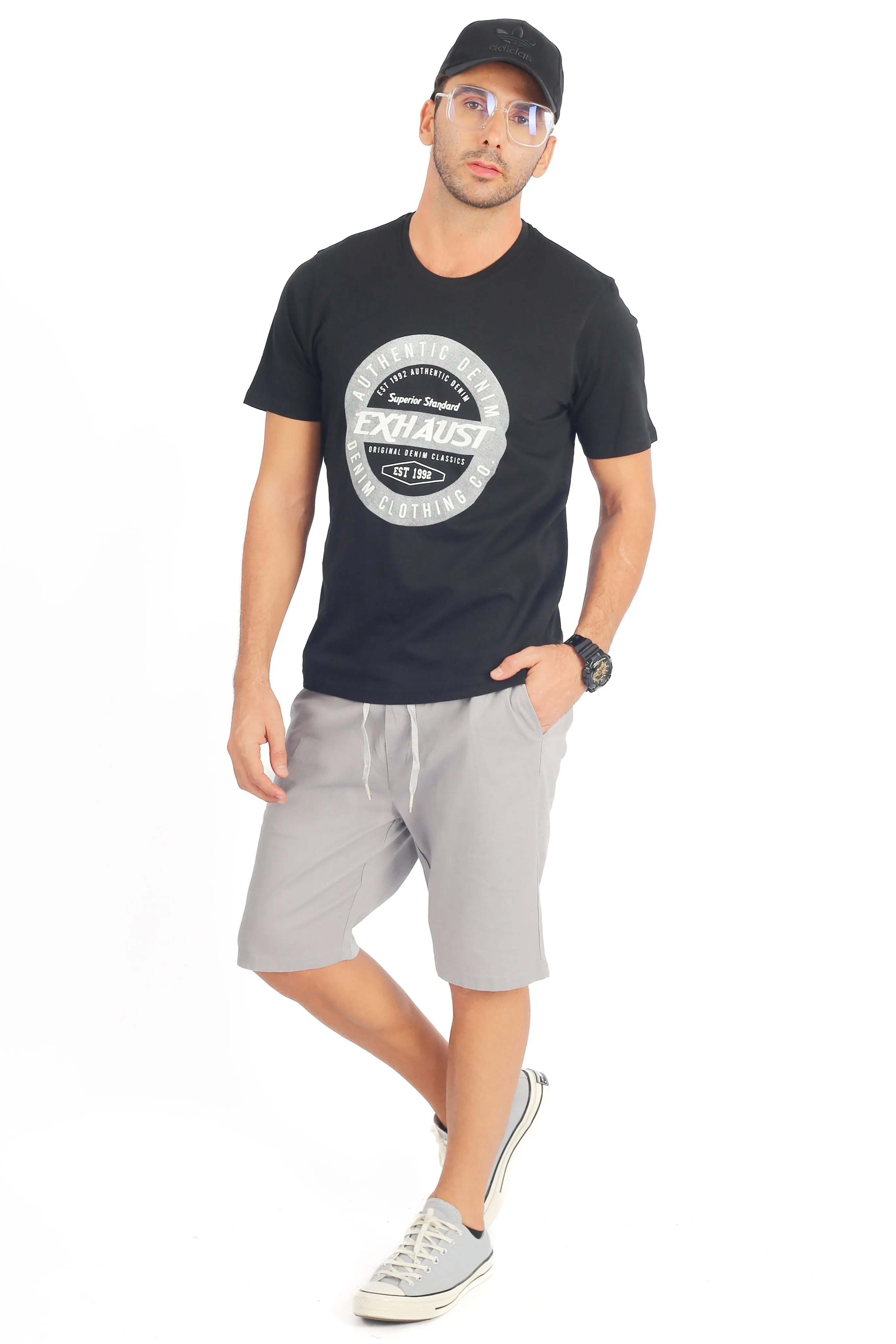 EXHAUST ROUND NECK T SHIRT [FREE CUT] 1670