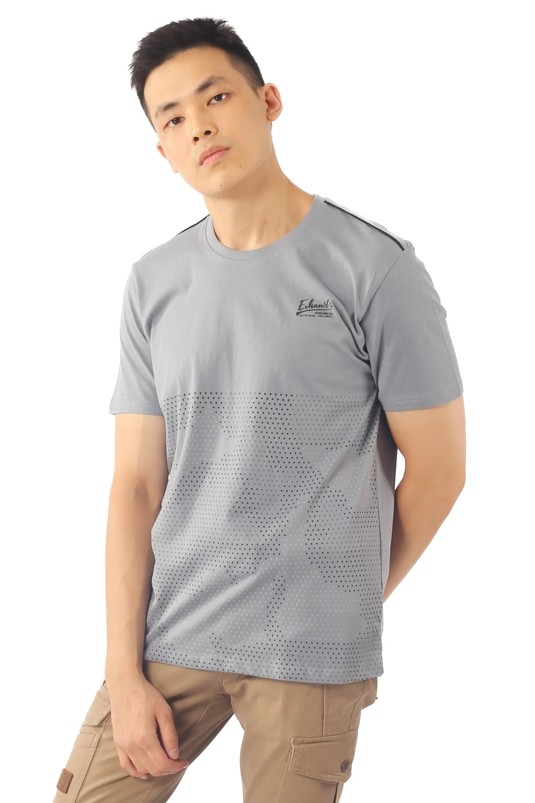 EXHAUST SHORT SLEEVE ROUND NECK T-SHIRT [FREE CUT] 1688