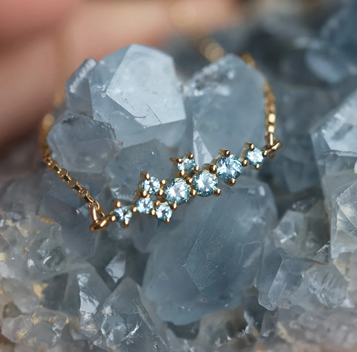 Fabiola Blue Topaz Cluster Bracelet