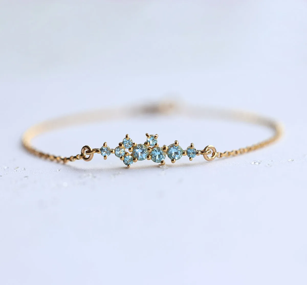 Fabiola Blue Topaz Cluster Bracelet