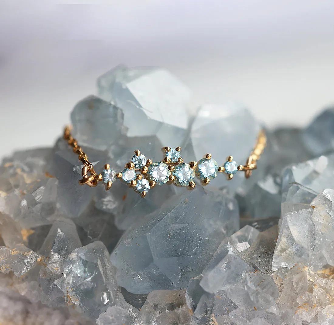 Fabiola Blue Topaz Cluster Bracelet