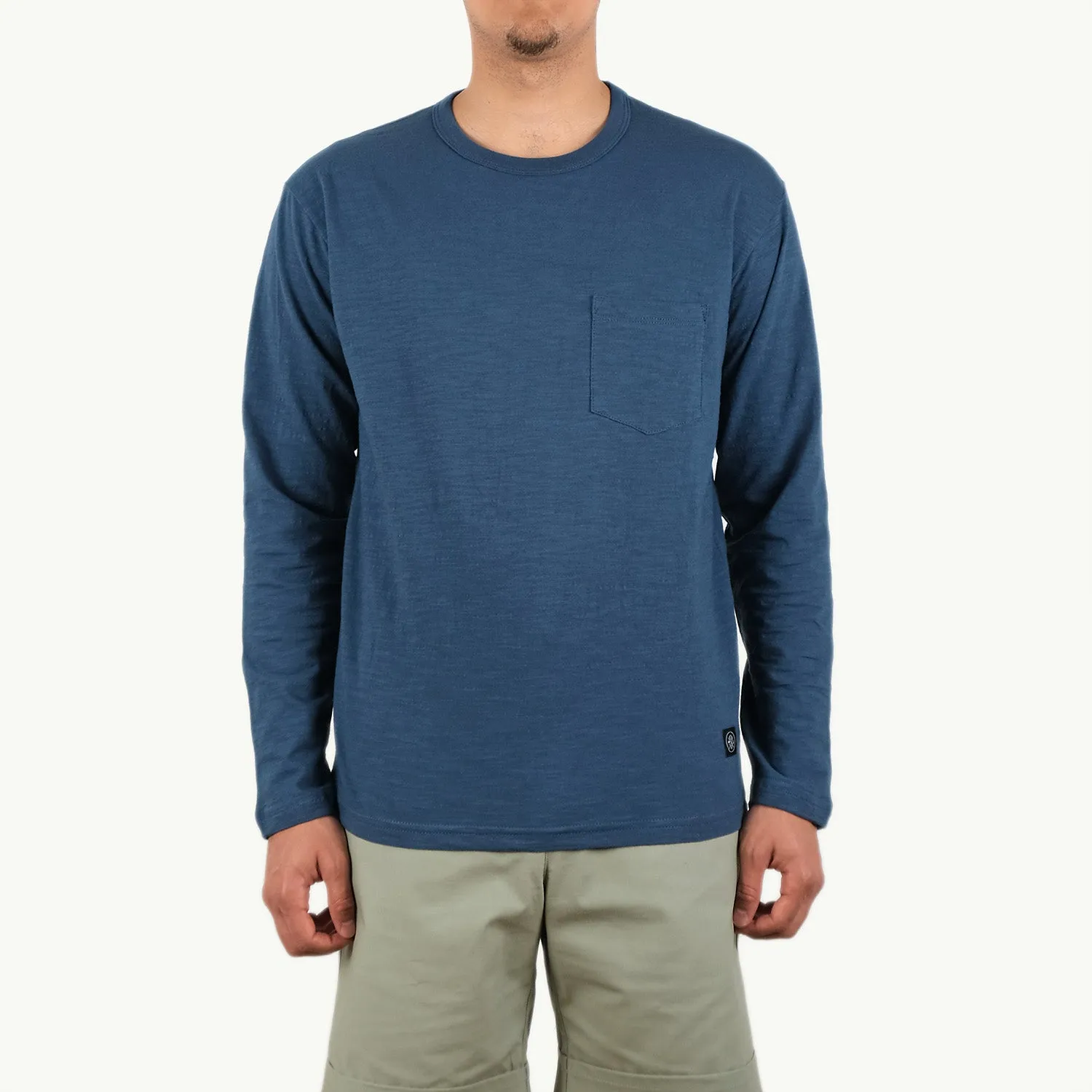 Faded Indigo Slub L/S Pocket T-Shirt