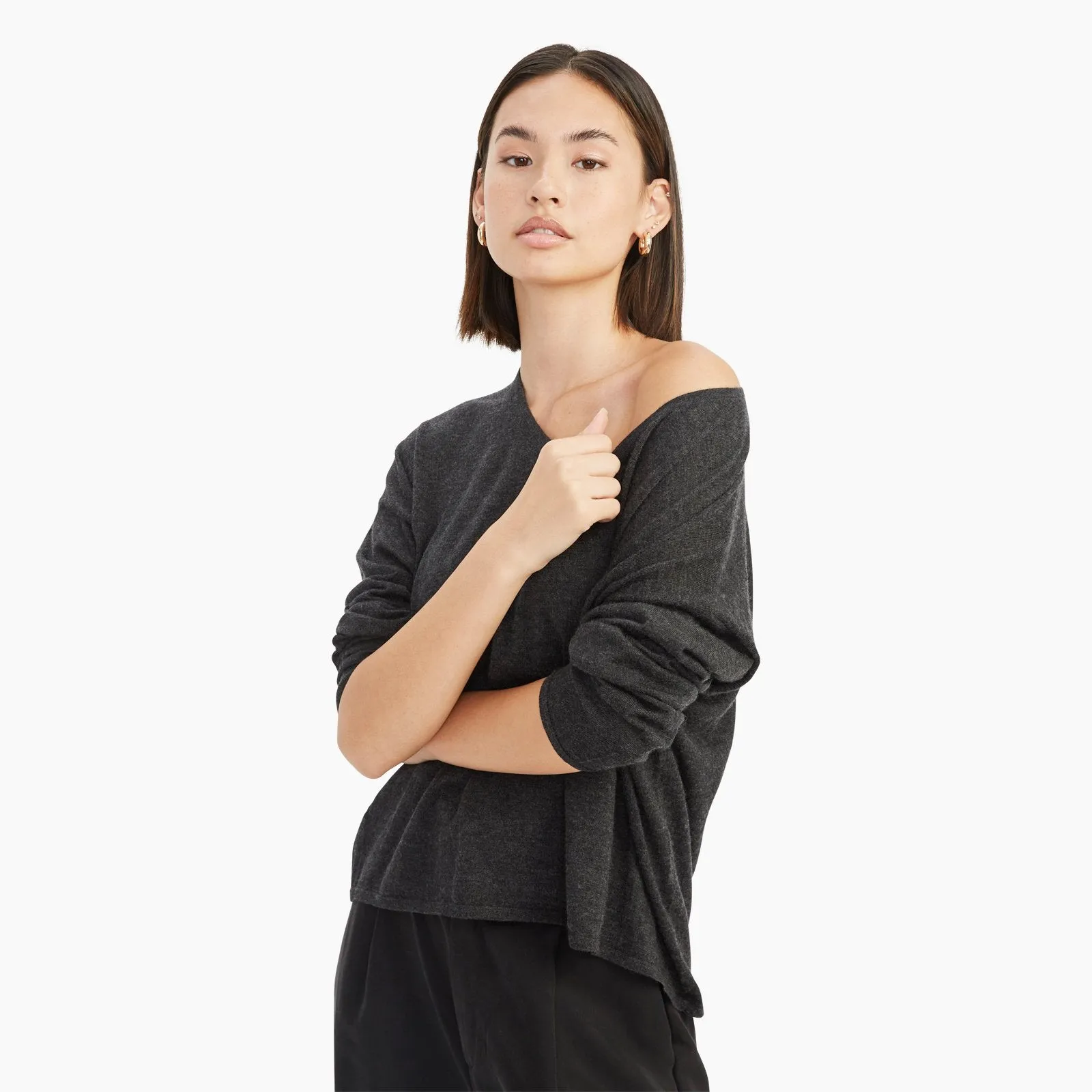 Fancy Cashmere Scoop Top