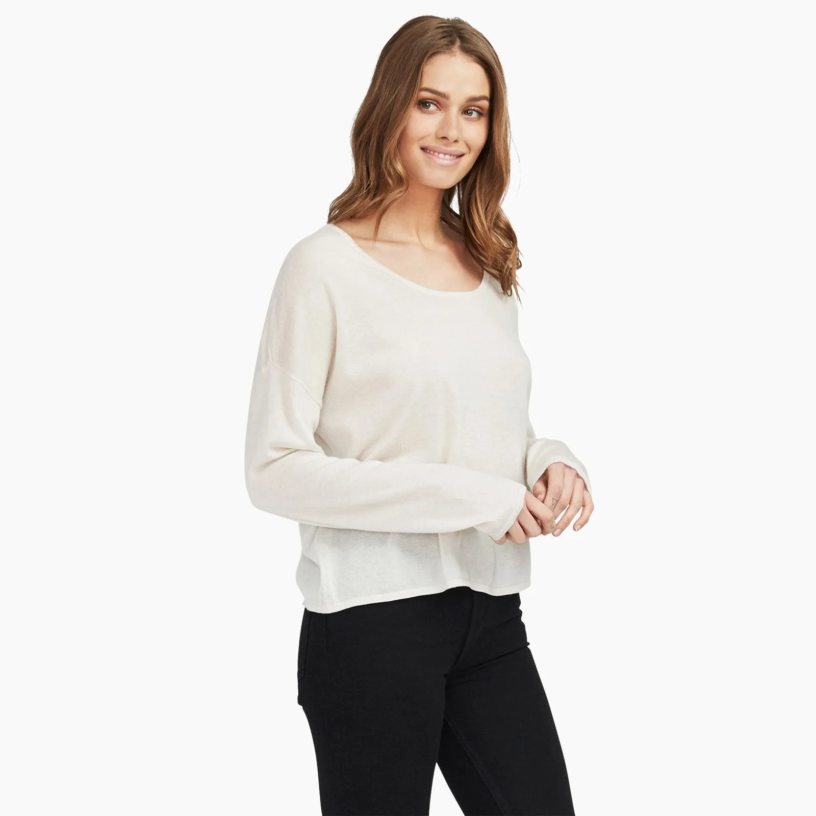 Fancy Cashmere Scoop Top