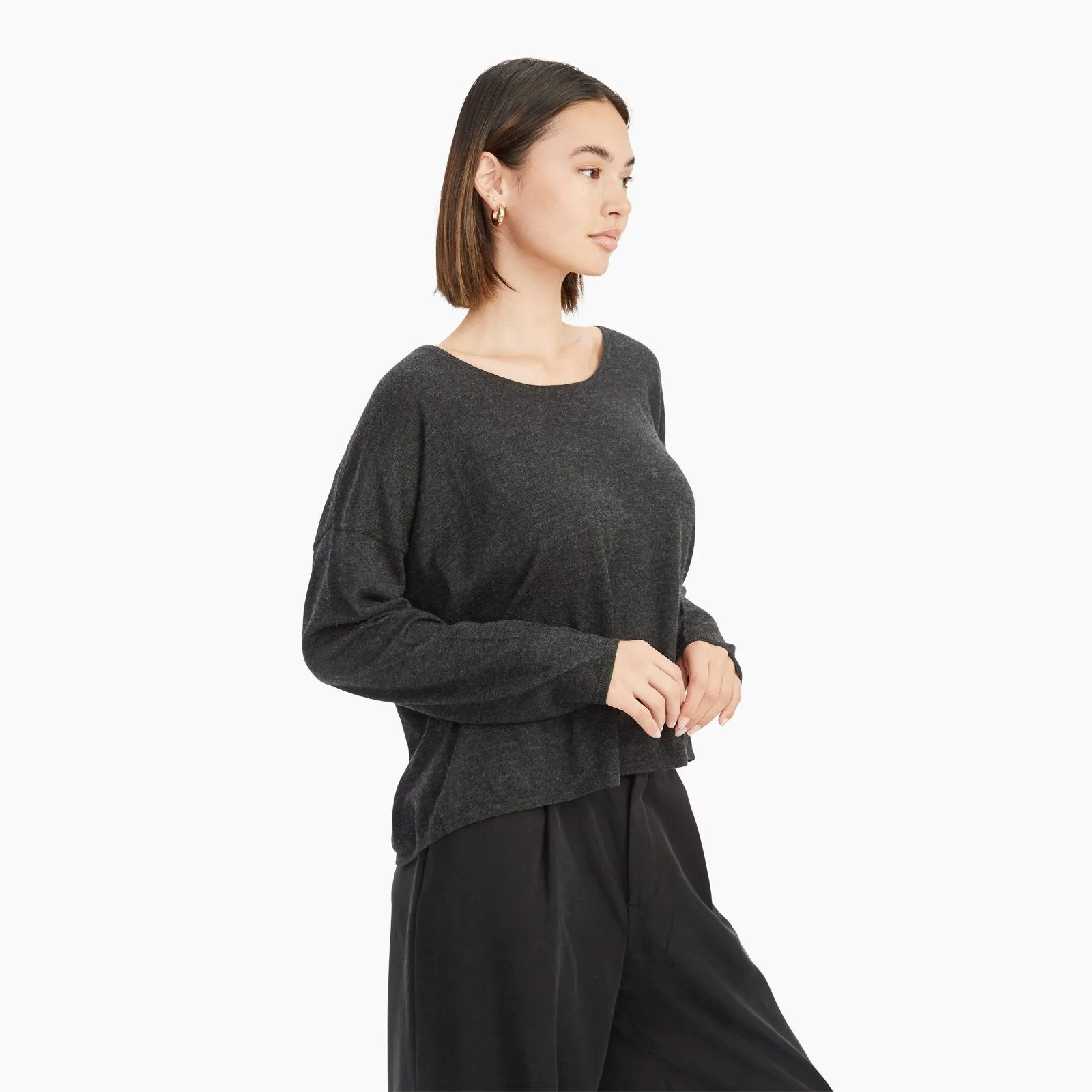 Fancy Cashmere Scoop Top