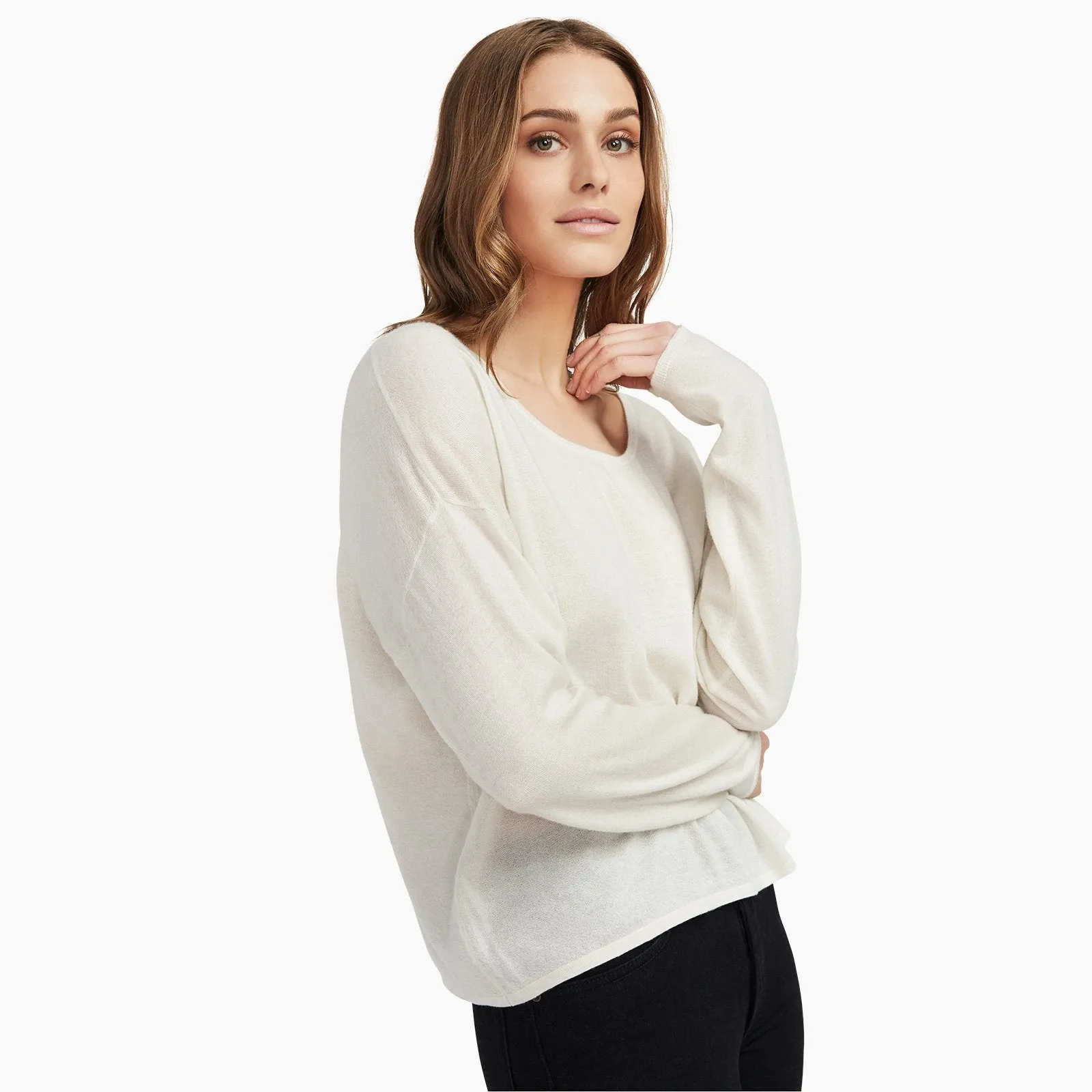 Fancy Cashmere Scoop Top