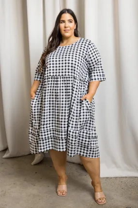 FINAL SALE Kingsley Dress in Night Check