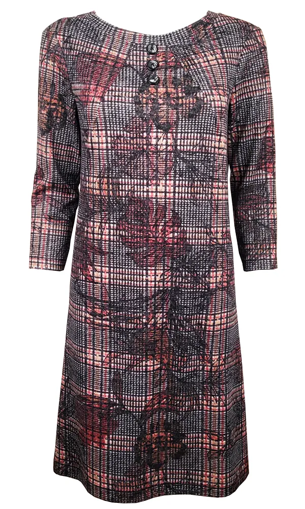 FIONA Floral Plaid Shift (3cols)