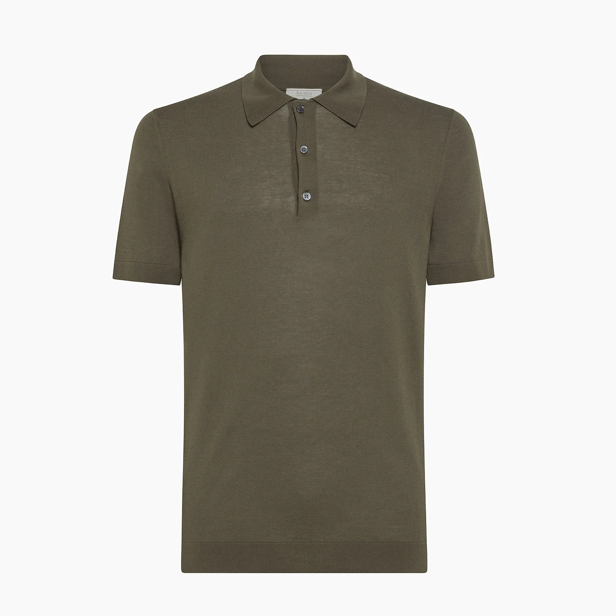 Florent short-sleeved knitted t-shirt in compact Egyptian cotton