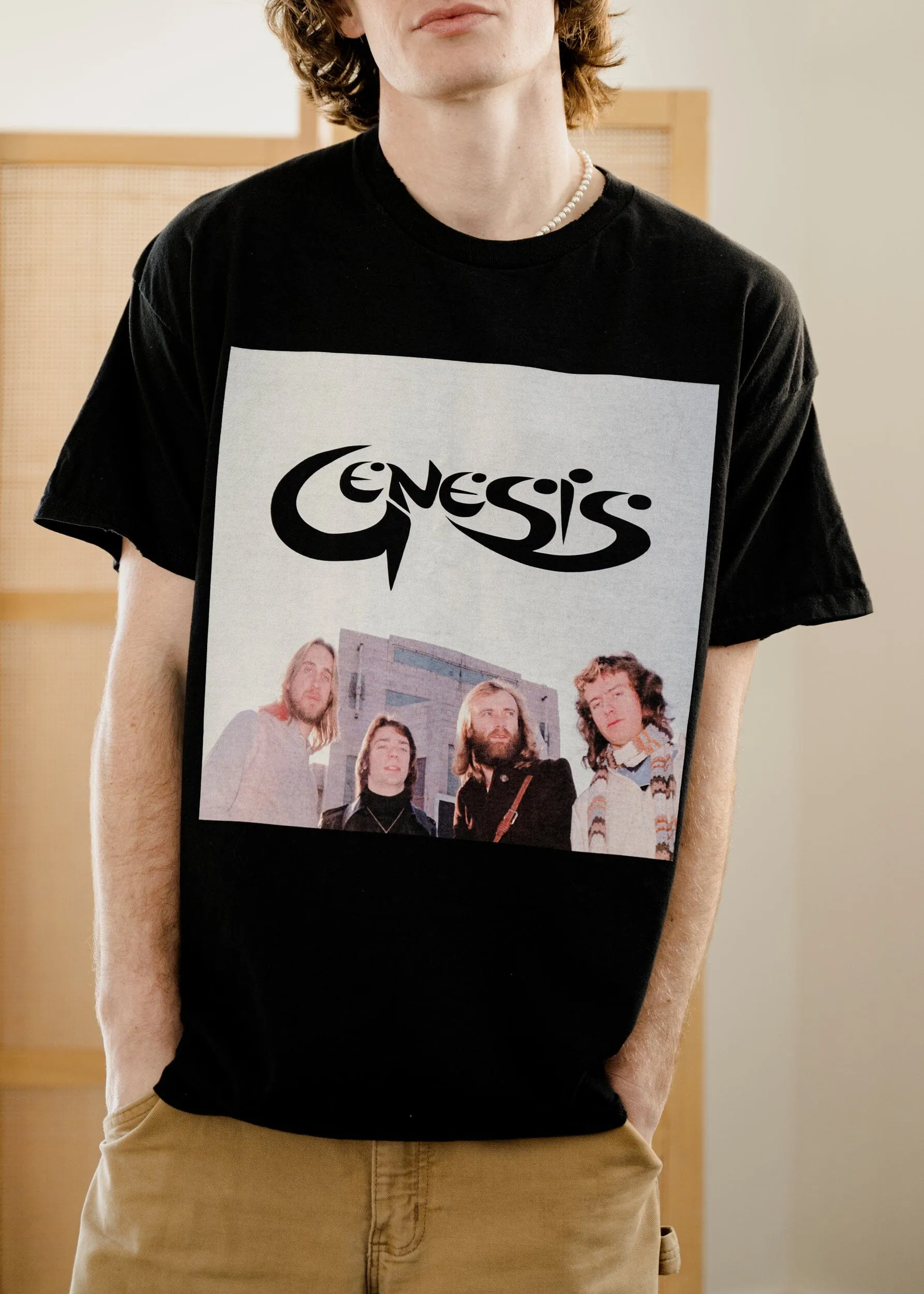 Genesis Pic Black Thrifted Distressed Tee