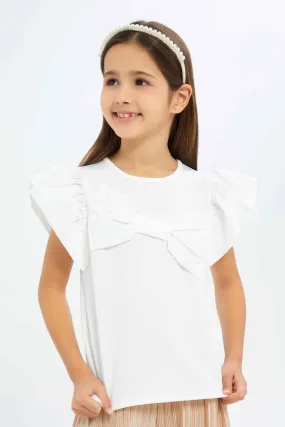 Girl White Jersey Top