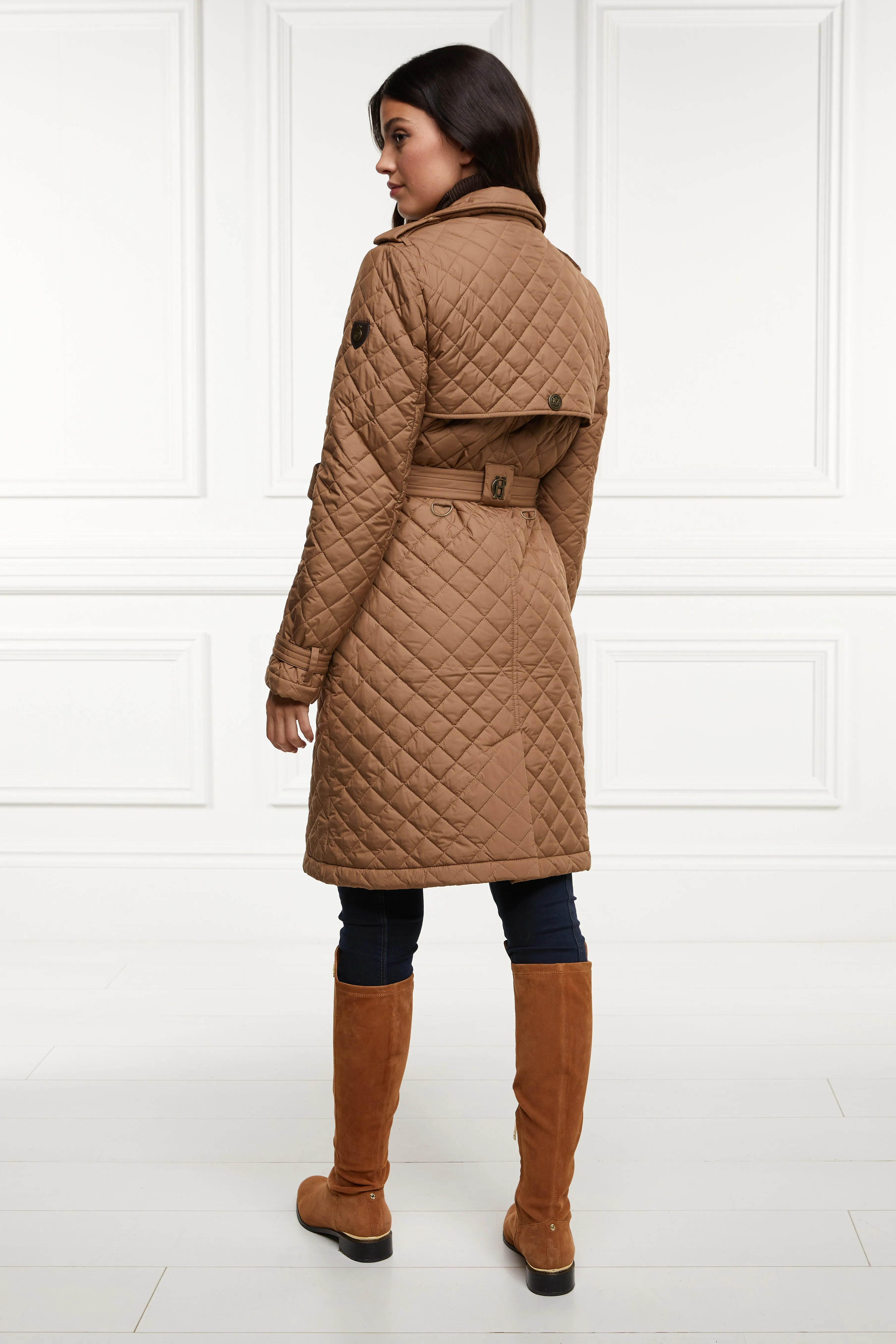 Grayson Quilted Trench Coat (Coffee)