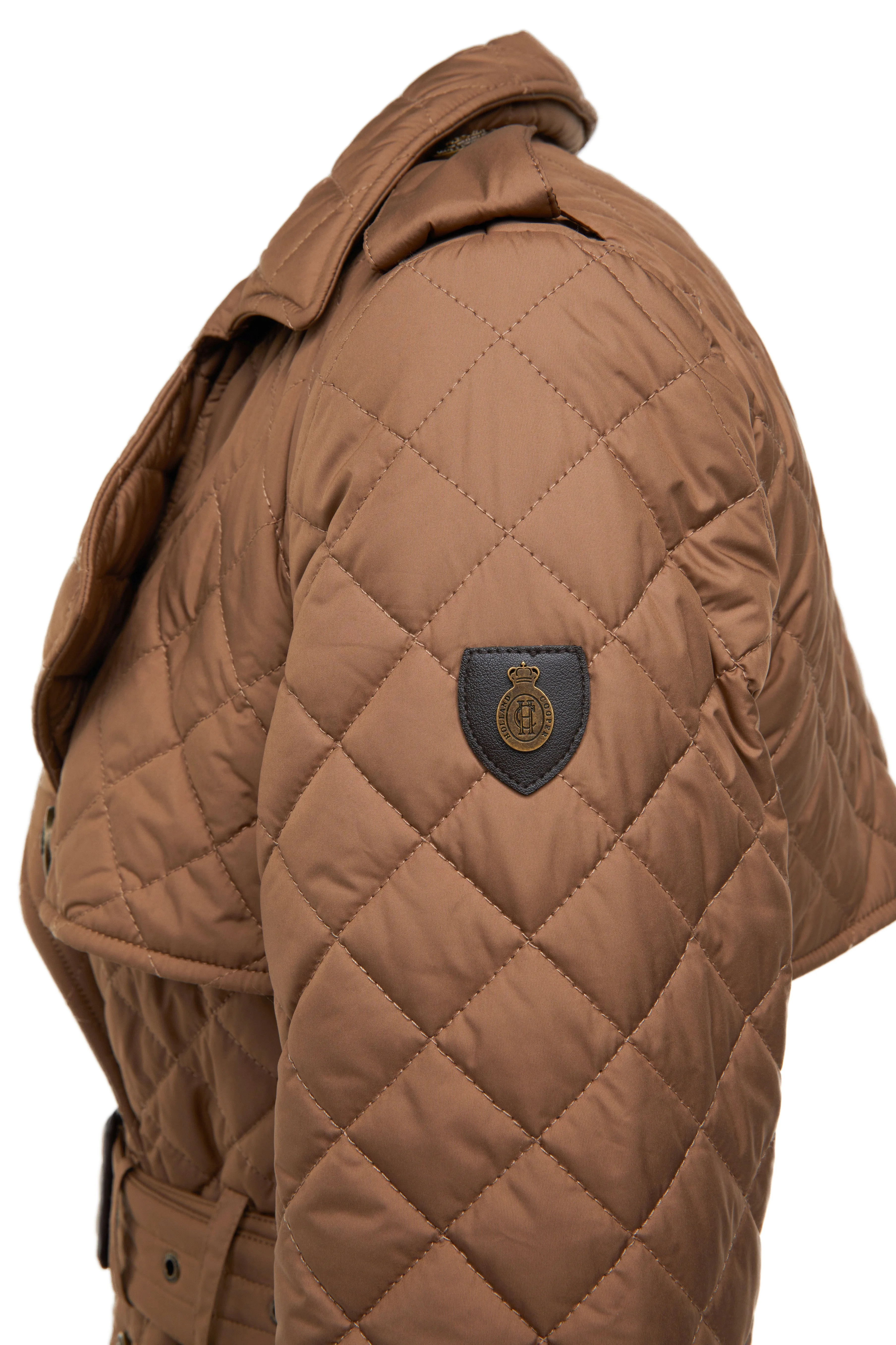 Grayson Quilted Trench Coat (Coffee)