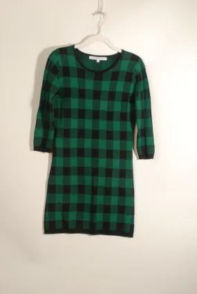 Green Gingham Cotton Mini Dress ° Small ° 2010