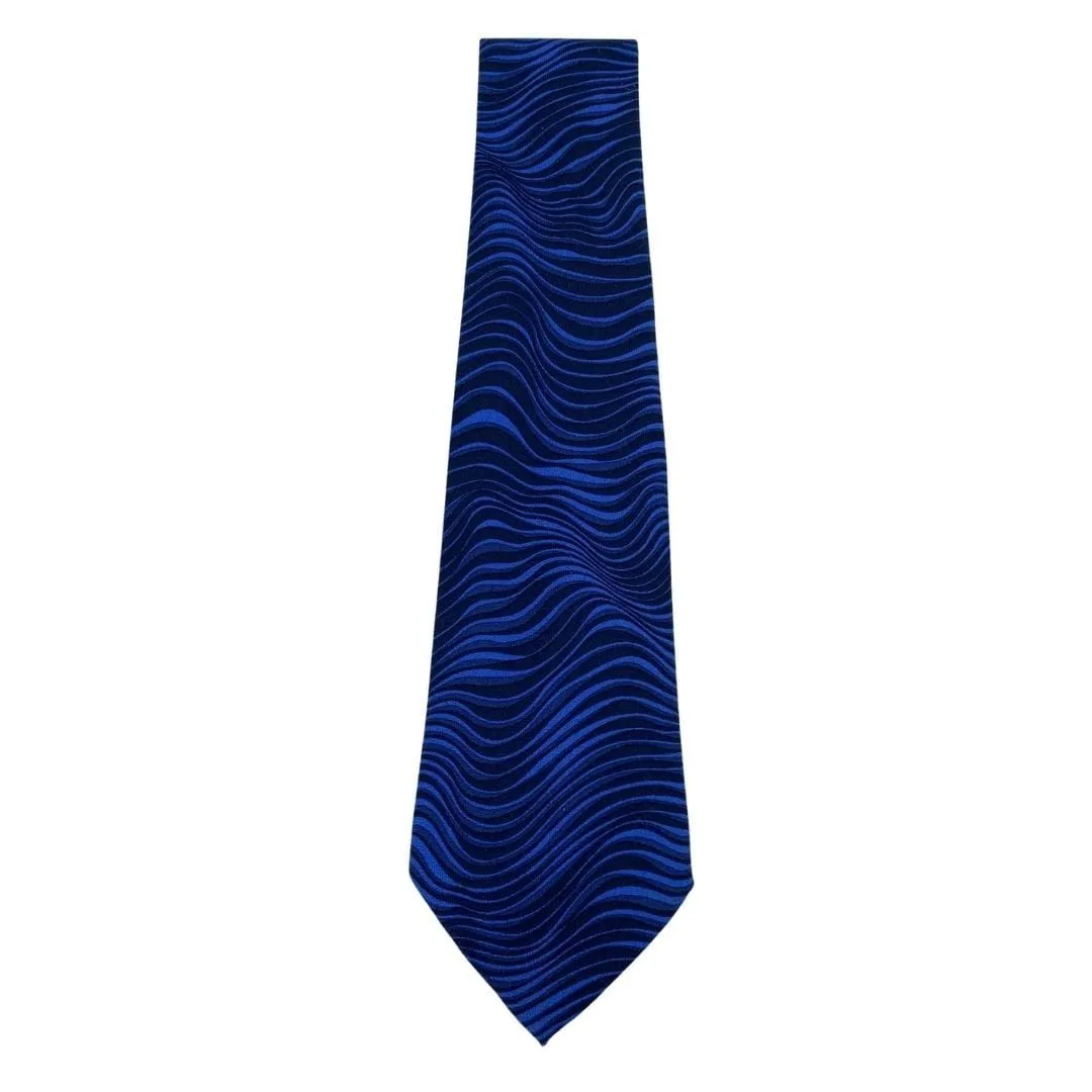 GUCCI Abstract Pattern Silk Tie - Blue & Black