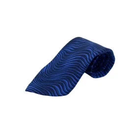 GUCCI Abstract Pattern Silk Tie - Blue & Black