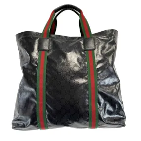 GUCCI - GG Crystal Medium Tote - Green/Red Web Grosgrain FULL KIT