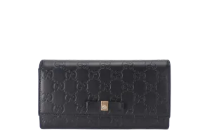 GUCCI LONG WALLET (B388679 2149) BLACK LEATHER GOLD HARDWARE AND NO DUST COVER