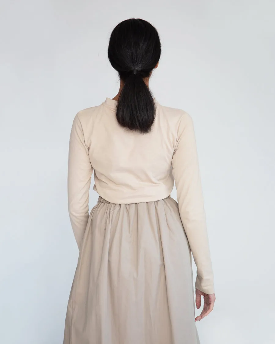 Halle Organic Cotton & Tencel Skirt In Taupe