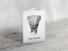 'Happy Bird-Day' Badminton Greeting Card