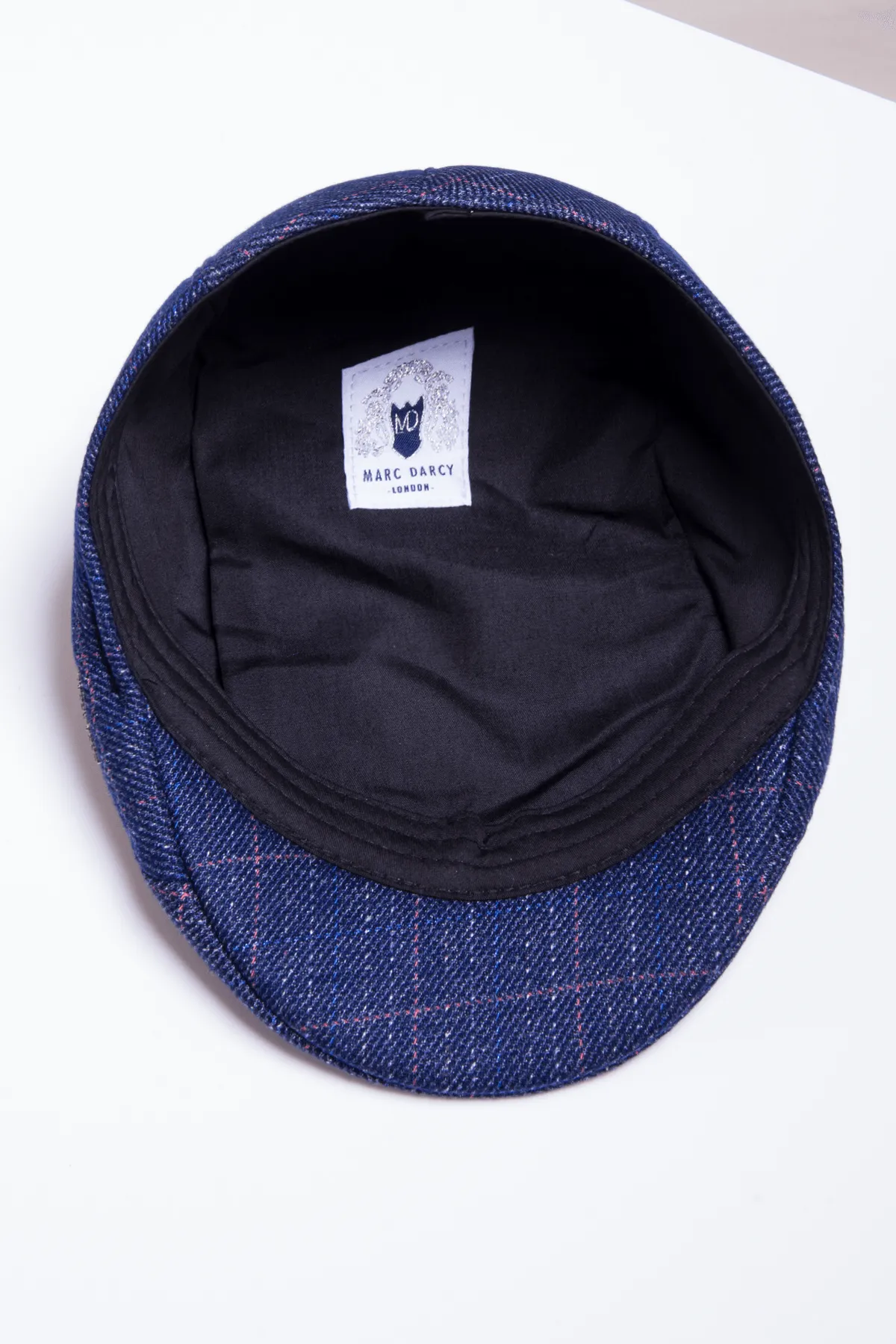 HARRY - Indigo Tweed Check Flat Cap