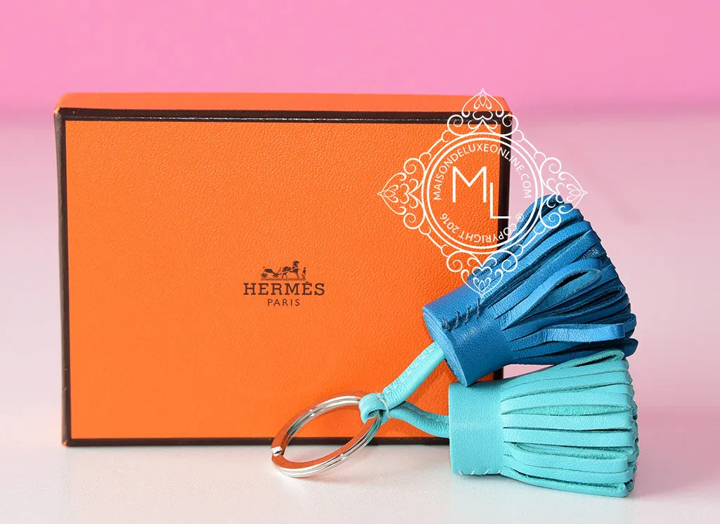 Hermes Blue Izmir Lagon Carmen Duo Keychain Bag Charm