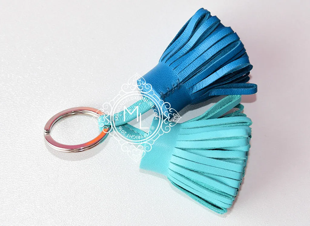 Hermes Blue Izmir Lagon Carmen Duo Keychain Bag Charm