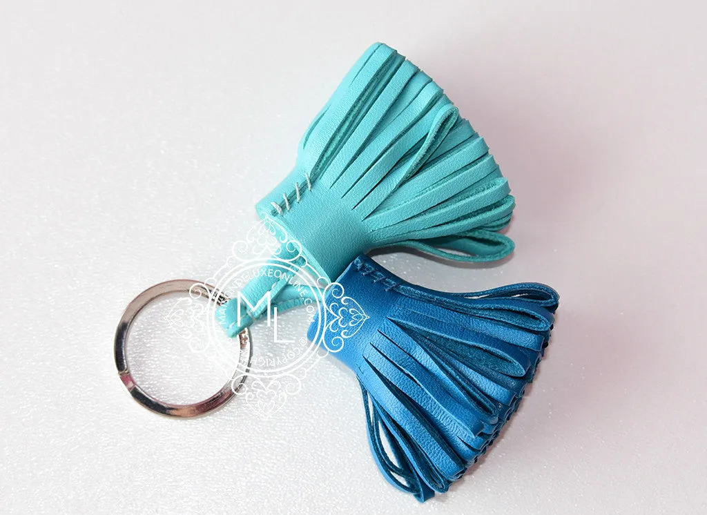 Hermes Blue Izmir Lagon Carmen Duo Keychain Bag Charm