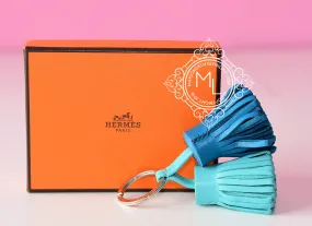 Hermes Blue Izmir Lagon Carmen Duo Keychain Bag Charm