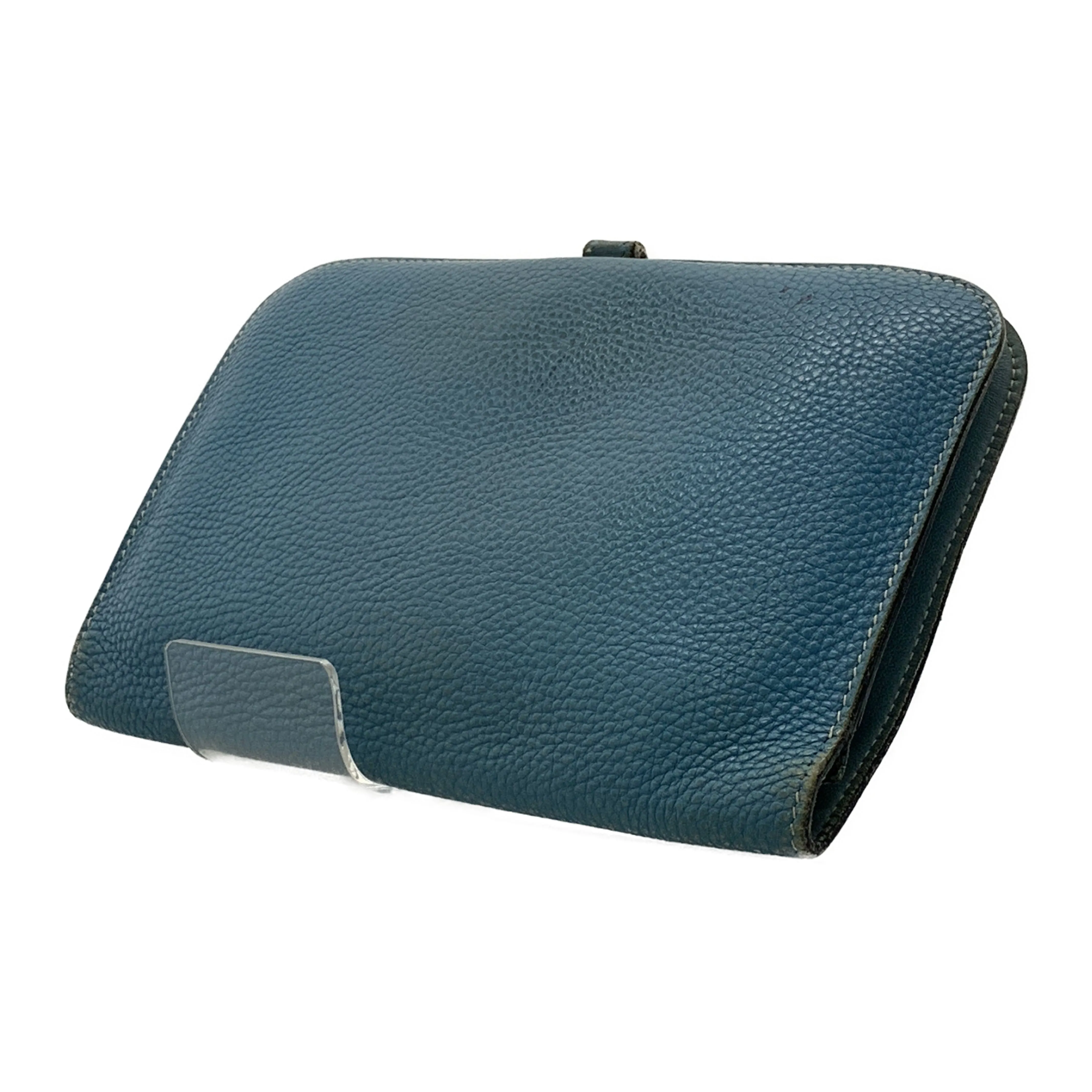 #HERMES/Long Wallet/BLU/Leather