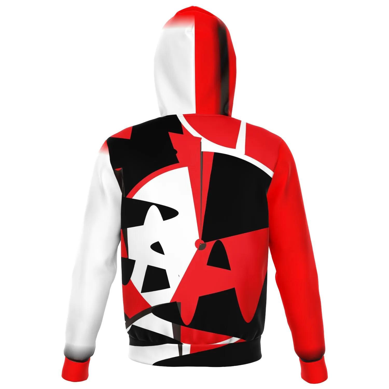 hoodie with zip black and red