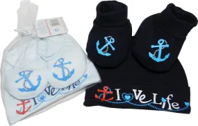 'I Love Life' Hat & Bootee Gift Set HB05