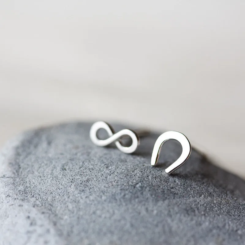 Infinite Luck - Tiny horseshoe and infinity symbol, unisex good luck gift