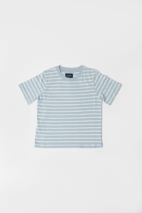 Jnr Louis Stripe T Shirt Pale Blue