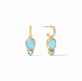 Julie Vos Aquitaine Duo Hoop & Charm Earring, Capri Blue