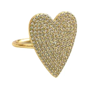 Jumbo Pave Heart Ring